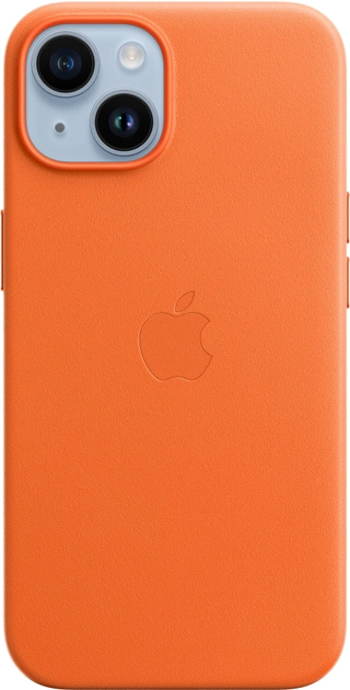 Акція на Панель Apple MagSafe Leather Case для Apple iPhone 14 Orange (MPP83ZE/A) від Rozetka