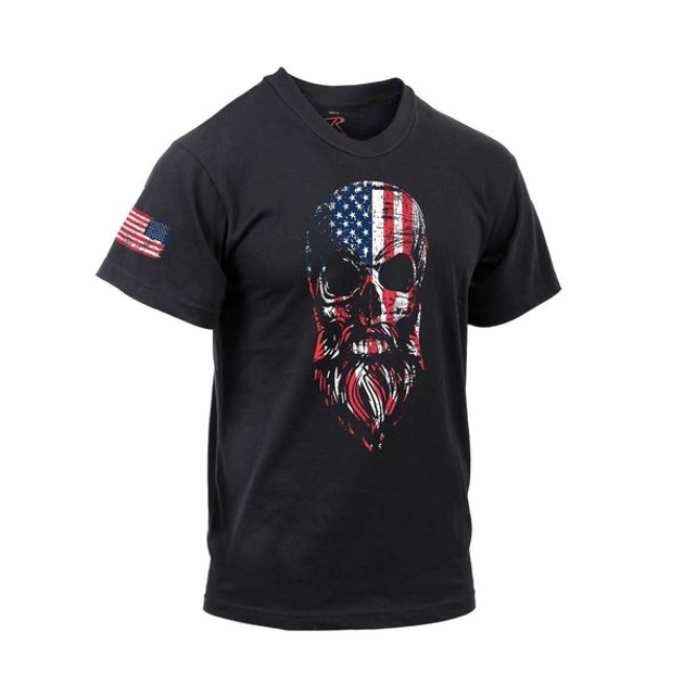 Футболка Rothco US Flag Bearded Skull T-Shirt Черный L 2000000086378 - изображение 2