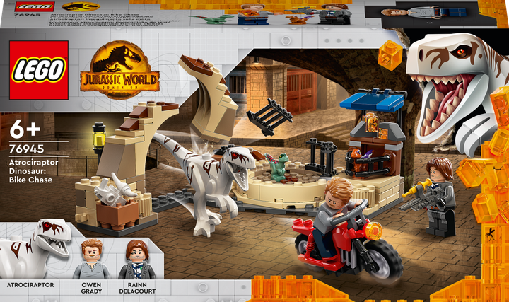 Zestaw klocków LEGO Jurassic World Atrociraptor: pościg na motocyklu 169 elementów (76945) - Zdjęcie 1 Zestaw klocków LEGO Jurassic World Atrociraptor: pościg na motocyklu 169 elementów (76945) - obraz 1