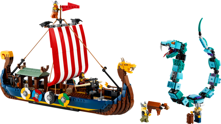 Zestaw klocków LEGO Creator Statek wikingów i wąż z Midgardu 1192 elementy (31132) - obraz 9