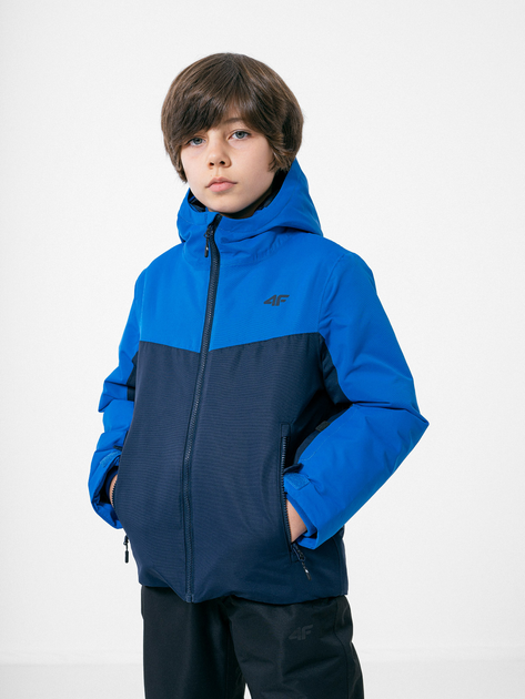 Акція на Дитяча зимова лижна куртка для хлопчика 4F HJZ22-JKUMN001-30 S 134 см від Rozetka