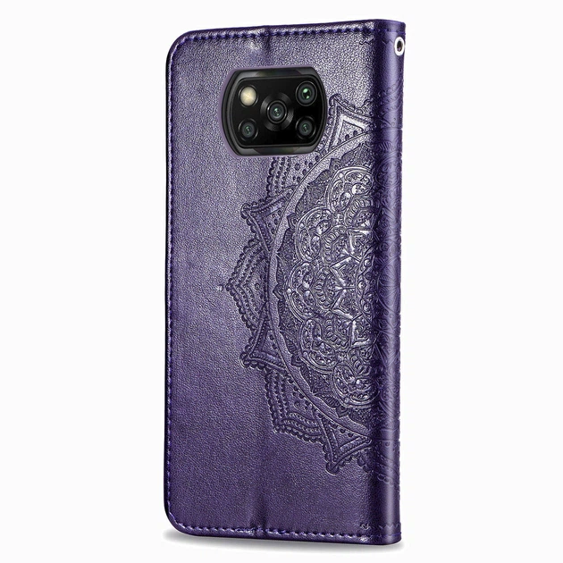 Чехол Vintage для Xiaomi Poco X3 / X3 Pro книжка кожа PU с визитницей фиолетовый - изображение 3