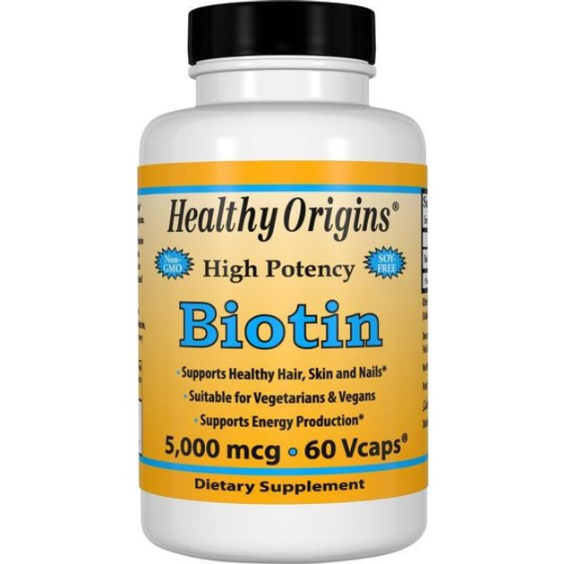 Биотин Healthy Origins Biotin High Potency 5000 mcg 60 Veg Caps – фото ...