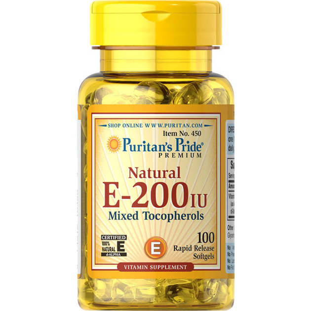 Витамин E Puritan's Pride Vitamin E200 IU Mixed Tocopherols Natural
