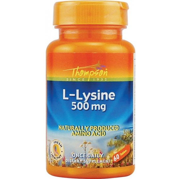 Амінокислота Лізін Thompson L-Lysine 500 mg 60 Tabs THO-19750 – низькі ...