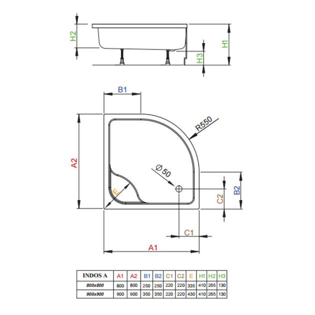 Душевой поддон RADAWAY Indos A 90x90 SIA9090-01 - изображение 2