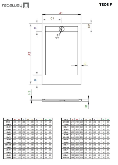Душевой поддон RADAWAY Teos F 210x80 цвет антрацит HTF21080-64 - изображение 2