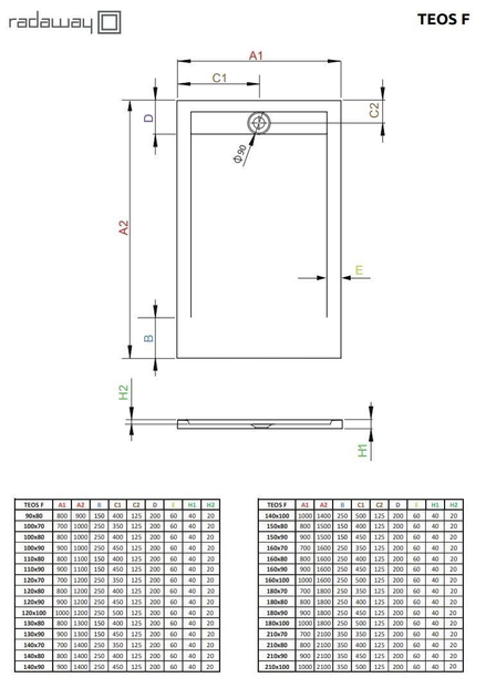 Душевой поддон RADAWAY Teos F 140x90 цвет черный HTF14090-54 - изображение 2