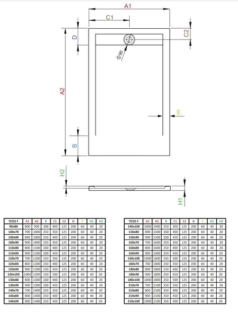 Душовий піддон RADAWAY Teos F 150x80 колір цемент HTF15080-74 - зображення 3