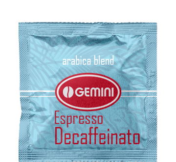 Кава в чалдах Gemini Espresso Decaffeinato (без кофеїна) 100 шт - Фото 1 Кава в чалдах Gemini Espresso Decaffeinato (без кофеїна) 100 шт - зображення 1