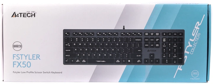 Klawiatura przewodowa A4Tech FX50 USB Grey (FX50-GY) - obraz 6