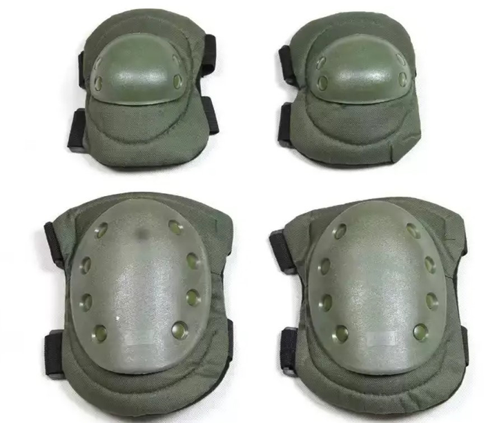 Комплект защиты тактической наколенники, налокотники MHZ F002, олива - изображение 1
