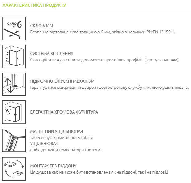 Душова кабіна RADAWAY Torrenta KDJ 90x90x195 132202-01-01L в комплекті без піддону - зображення 4