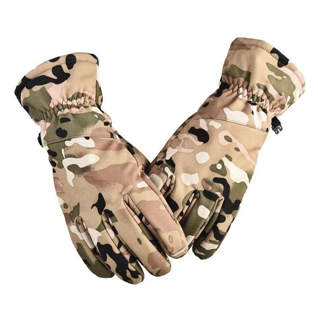 Зимові тактичні військові рукавиці Delta-Tec в камуфляжі мультикам розмір L - зображення 2
