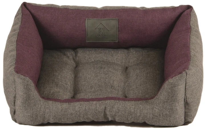Legowisko dla psów i kotów FX Home Diplomata S 40x30x12 cm Burgundowo-szary (2820000011886) - obraz 4