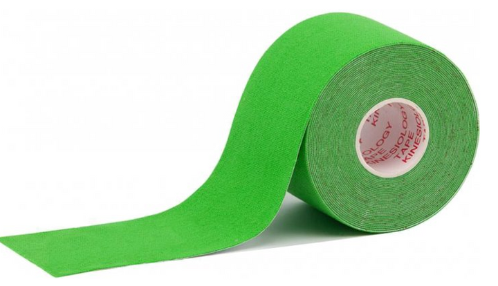 Кинезио тейп в рулоне 5 см х 5 м эластичный пластырь зеленый индивидуальная упаковка - изображение 2