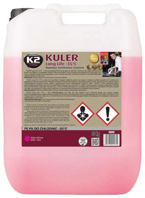 Жидкость охлаждающая K2 Kuler Long Life -35 °C G13 розовая (W406R) 20 ...