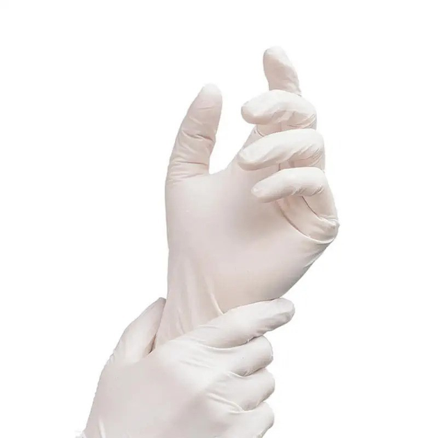Латексні рукавиці одноразові оглядові Medicom SafeTouch® E-Series опудрені розмір S 1000 шт. Білі - зображення 2