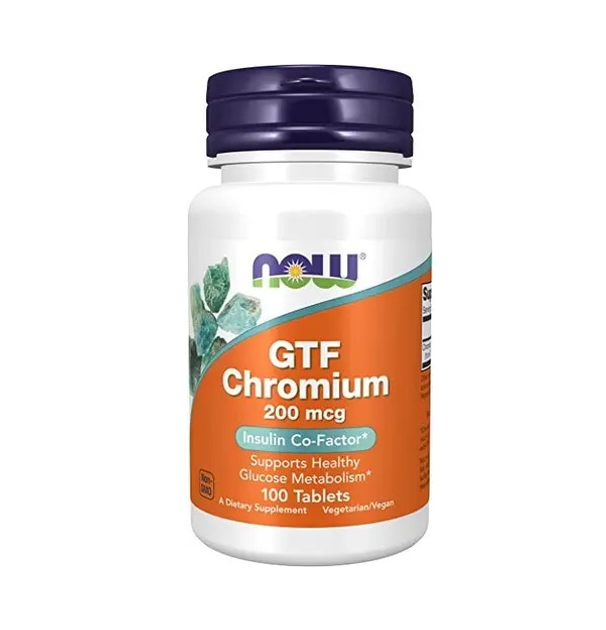 Микроэлемент Хром NOW Foods GTF Chromium 200 mcg 100 Tabs – фото ...