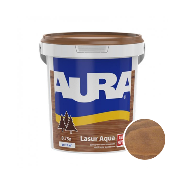 Декоративно-защитное средство для дерева Aura Lasur Aqua Каштан 0.75л ...