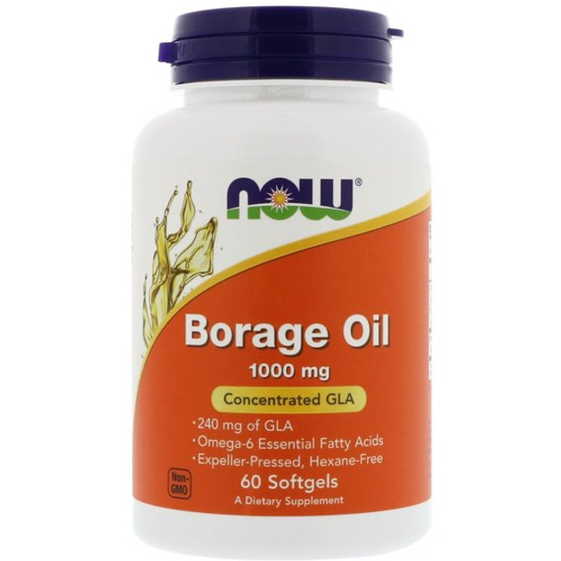 Масло огуречника NOW Foods Borage Oil 1000 mg 60 Softgels – фото ...