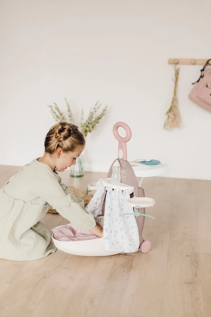 Zestaw do gry Smoby Toys Baby Nurse Składana walizka 3 w 1 Szaro-różowa (7600220374) - obraz 5