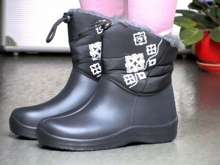 Женские черные зимние резиновые Дутики короткие р.40 (25.5 см) 00771 от ...