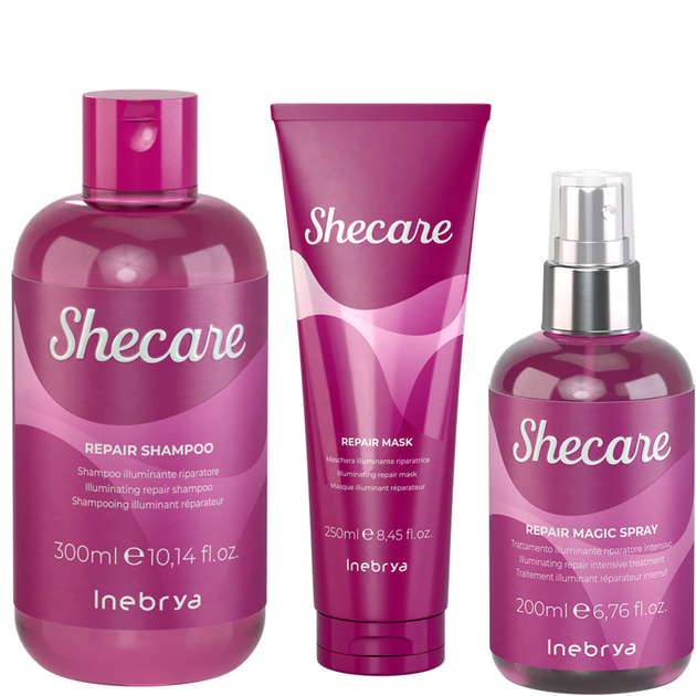 Набор для восстановления волос Inebrya SheCare Kit (shmp/300ml + h/spray/300ml + mask/200ml) - изображение 2
