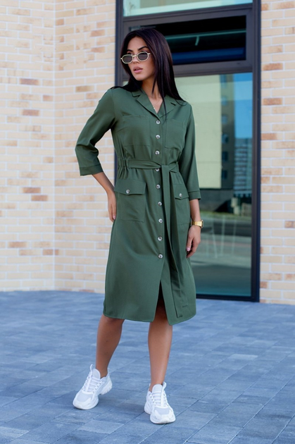 Next khaki hot sale shirt dress