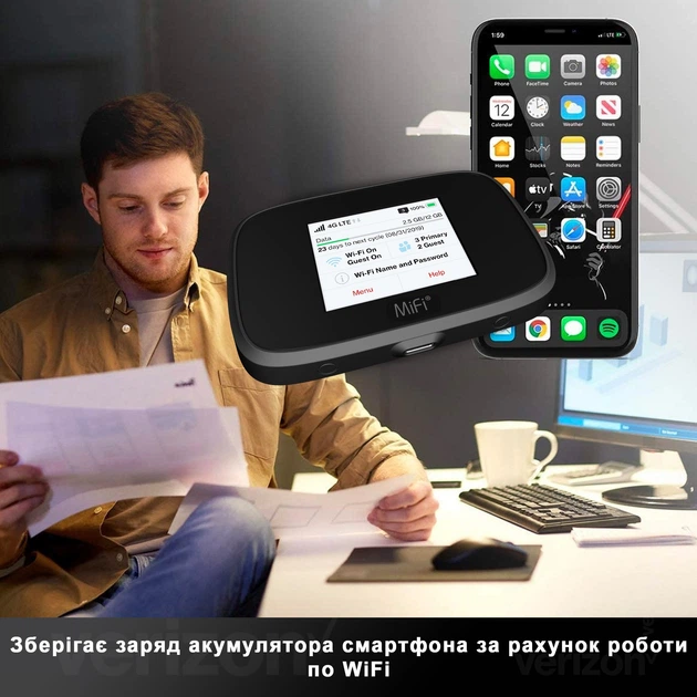 4G LTE WiFi роутер NOVATEL Verizon MiFi 7730 L LTE| Скорость до 450 Мбит/с (Cat.9) | Аккумулятор 4400 мАч | Два выхода под антенну | Поддержка до 15 устройств | Киевстар, Лайфселл, Водафон - изображение 7