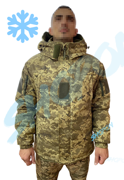 Куртка бушлат зимовий військовий, бушлат зимовий куртка військова піксель ЗСУ, розмір 48, Bounce HS-RD-0048 - зображення 2