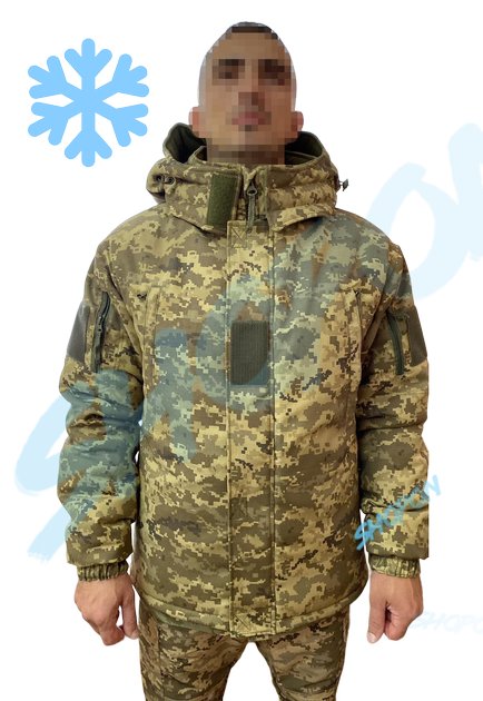 Куртка бушлат зимовий військовий, бушлат зимовий куртка військова піксель ЗСУ, розмір 58, Bounce HS-RD-0058 - зображення 2