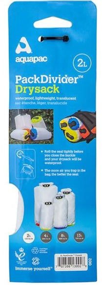 Водонепроникний гермомішок AQUAPAC 002 PackDivider Drysack 2 л Біло-жовтий - зображення 5