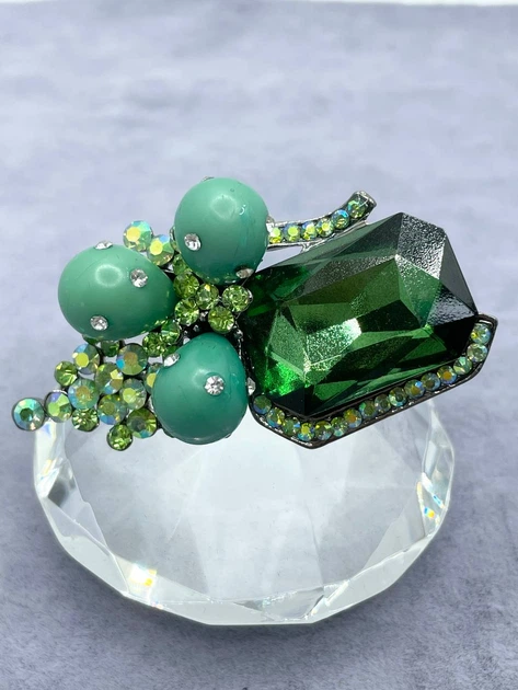 Брошка металлическая зеленая Зеленый 9030 - Фото 2 Брошка металлическая зеленая Зеленый 9030 - изображение 2
