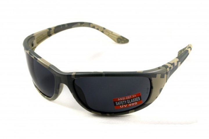 Очки защитные открытые Global Vision Hercules-6 Digital Camo (gray) серые - изображение 2