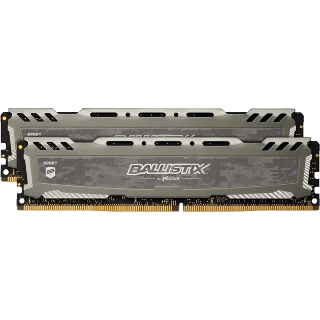 ballistix 32GB（16GBx2 ）DDR4 Crucial 32 GB (2x16GB) DDR4 3200 MHz Ballistix Sport LT Gray
