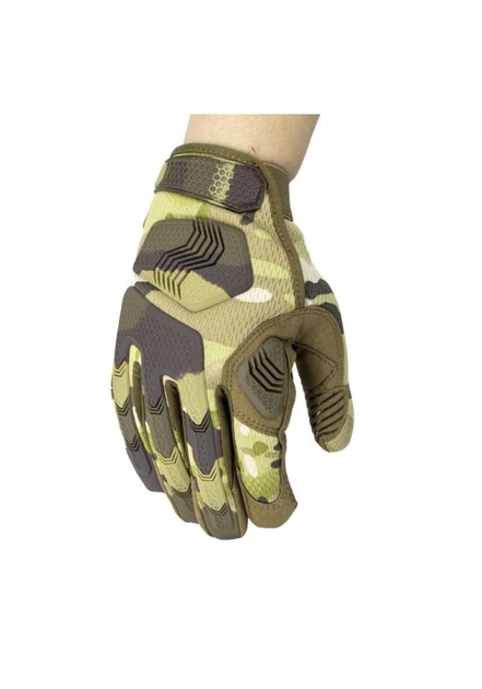 Перчатки тактические военные-армейские PROTECTOR с защитой костяшек кулака дышащие, боевые XL Multicam BMCP39770-2 - изображение 2