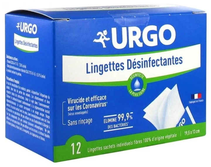дезинфицирующие салфетки в индивидуальных пакетиках Urgo Urgostrips, 12 шт - изображение 1