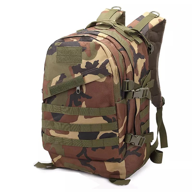 Рюкзак тактический FG Зеленый камуфляж 43 л с системой подвески Molle + поясной ремень - изображение 1
