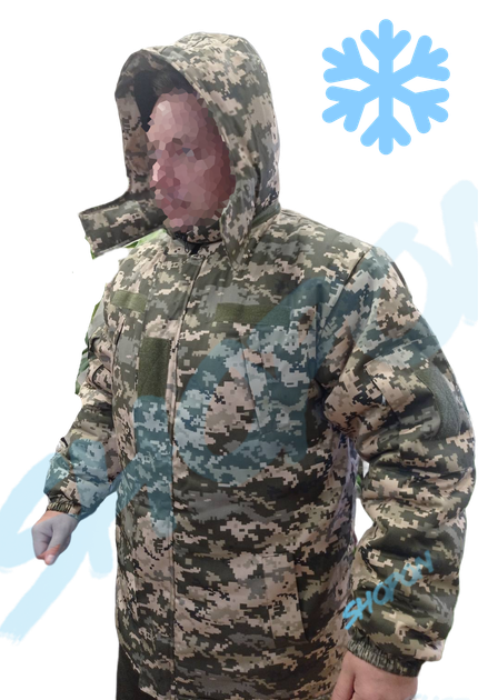 Куртка бушлат зимовий військовий, бушлат зимовий куртка військова піксель ЗСУ, розмір 56, Bounce OS-JI-0056 - зображення 1