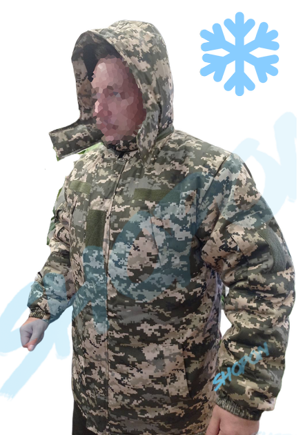 Куртка бушлат зимовий військовий, бушлат зимовий куртка військова піксель ЗСУ, розмір 60, Bounce OS-JI-0060 - зображення 1