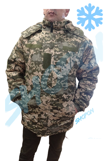 Куртка бушлат зимовий військовий, бушлат зимовий куртка військова піксель ЗСУ, розмір 52, Bounce OS-JI-0052 - зображення 2