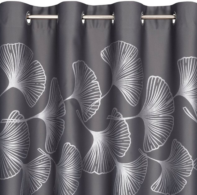 Штора Гармония Блэкаут Eurofirany серая с серебристым рисунком 140 х ...