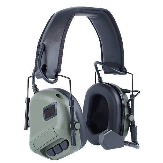 Наушники тактические Partizan Active Headset с активным шумоподавлением и поддержкой рации Олива - изображение 1