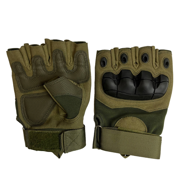 Тактические перчатки Partizan без пальцев Gloves HF 1 цвет олива - изображение 1