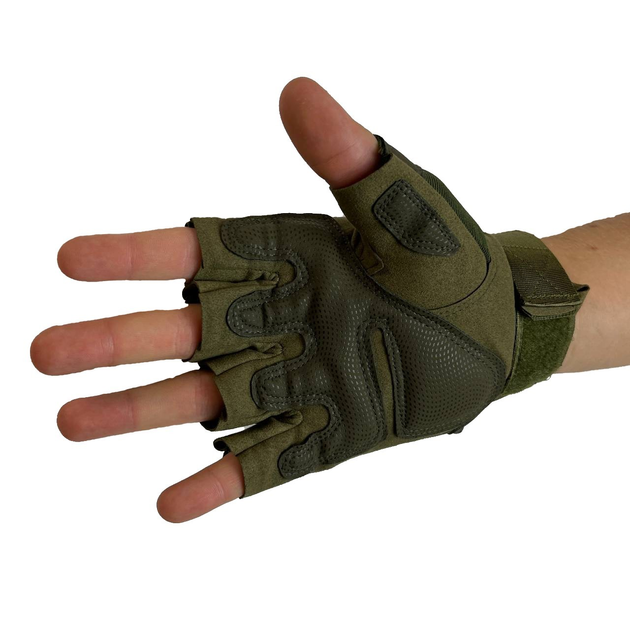 Тактические перчатки Partizan без пальцев Gloves HF 1 цвет олива - изображение 2