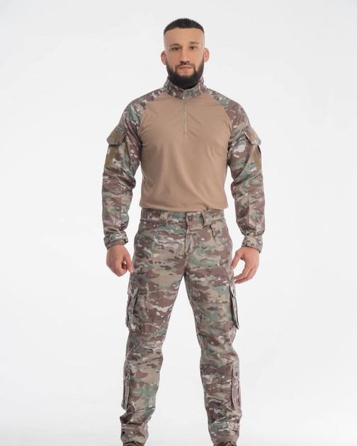 Тактична Осіння військова форма комплект костюм, (Убакс + Штани), Камуфляж "Мультикам", Розмір: XXXL - зображення 1