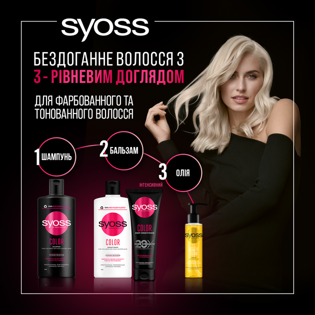 Интенсивный кондиционер SYOSS Color с маслом камелии для окрашенных и тонированных волос 250 мл (9000101665628) - изображение 7