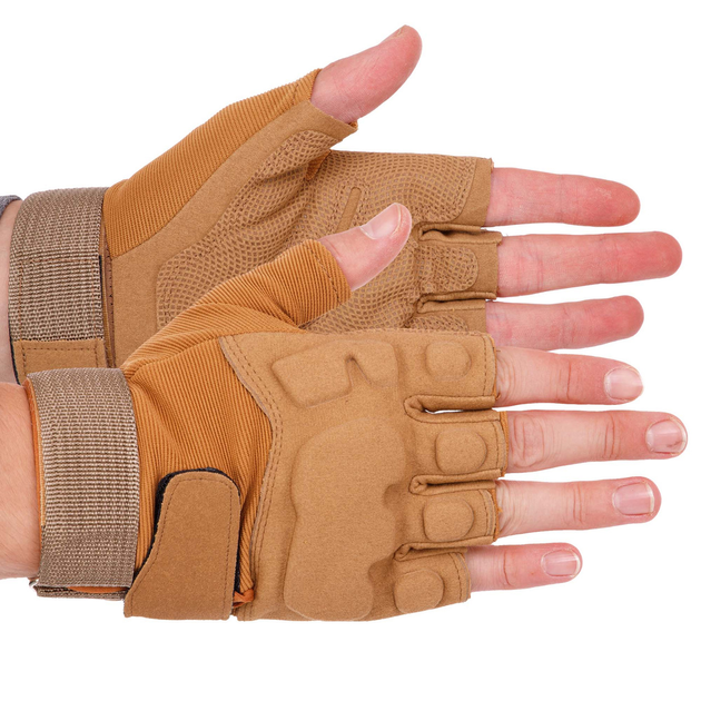 Тактичні рукавички без пальців військові армійські для риболовлі полювання із захистом TACTICAL Хакі (BC-8811) XL - зображення 1