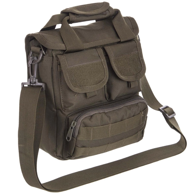 Тактична сумка однолямкова через плече SILVER KNIGHT Оксфорд 22,5 x 28 x 6,5 см Оливковий (TY-9393) - зображення 1